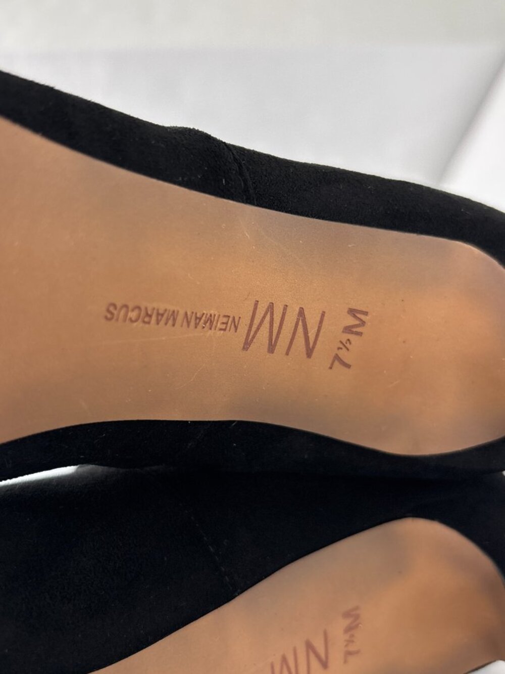 Neiman Marcus Black Suede Over the Knee Stiletto Boots Pointed Toe Tie Back 7.5M - Picture 8 of 14